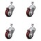 Service Caster 3.5 Inch Maroon Polyurethane Wheel Swivel 12mm Threaded Stem Caster Set SCC SCC-TS20S3514-PPUB-MRN-M1215-4 - alternate 1